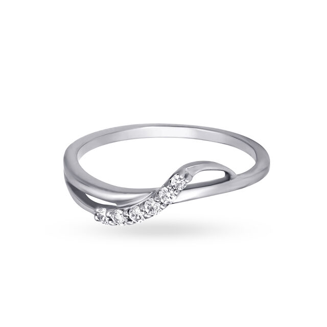 Graceful 950 Pure Platinum And Diamond Finger Ring 2