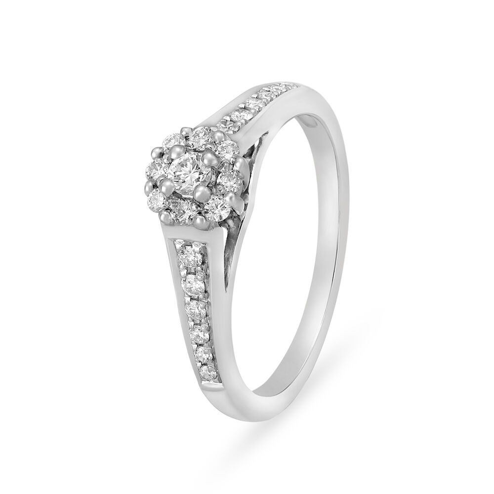 Buy Stunning 950 Pure Platinum And Diamond Cluster Ring at Best Price Tanishq US