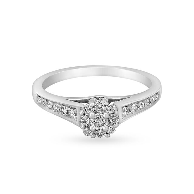 Stunning 950 Pure Platinum And Diamond Cluster Ring,,hi-res