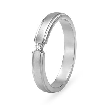 Minimal 950 Pure Platinum And Diamond Finger Ring