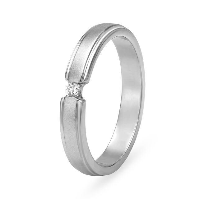 Minimal 950 Pure Platinum And Diamond Finger Ring 