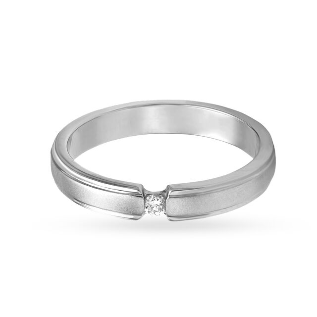 Minimal 950 Pure Platinum And Diamond Finger Ring 2
