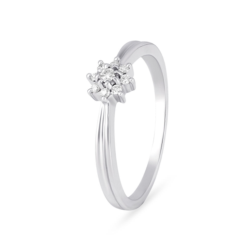 Buy Dazzling 950 Karat Platinum And White Gold And Diamond Floral Ring at Best Price Tanishq UAE