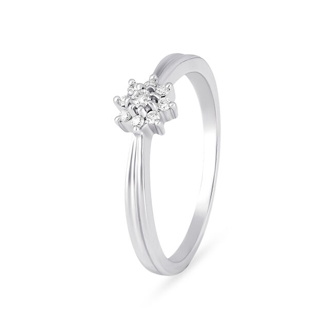 Dazzling 950 Karat Platinum And White Gold And Diamond Floral Ring,,hi-res