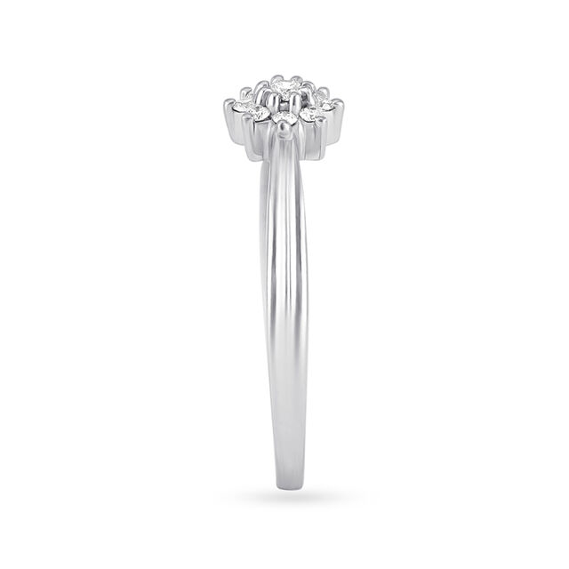 Dazzling 950 Karat Platinum And White Gold And Diamond Floral Ring,,hi-res