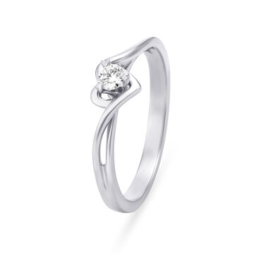 Romantic 950 Platinum And Diamond Heart Ring