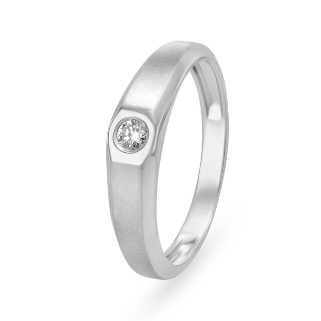 Timeless 950 Platinum Band With Diamond Stud Ring,,hi-res