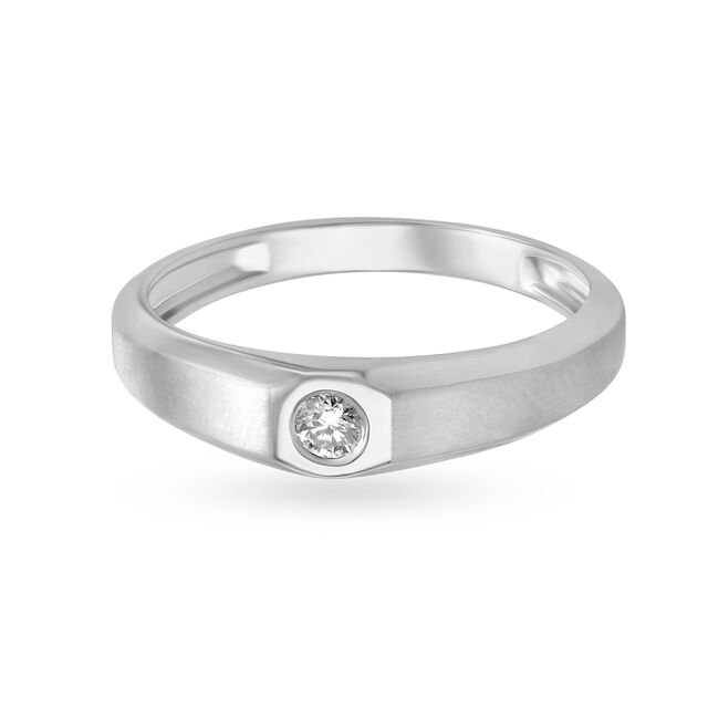 Timeless 950 Platinum Band With Diamond Stud Ring,,hi-res