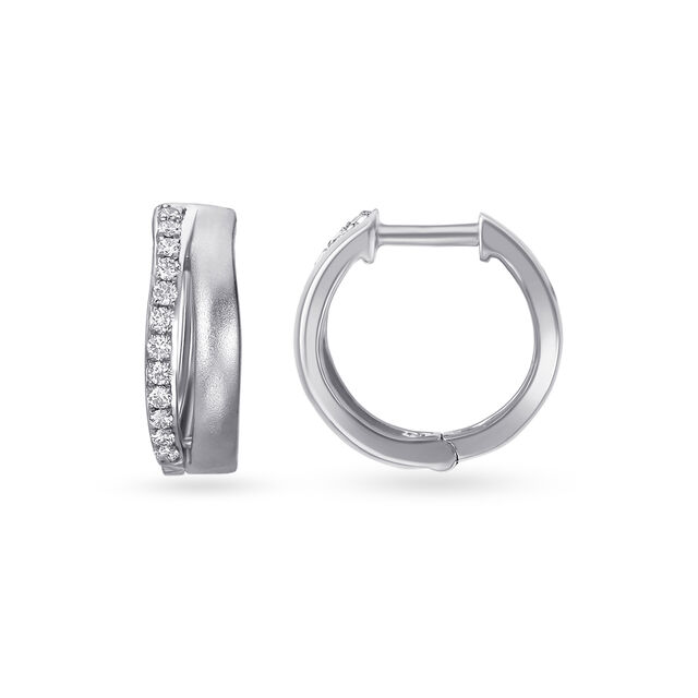 Graceful 950 Platinum And Diamond Huggie Earrings,,hi-res 2