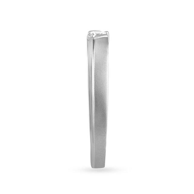 Sleek 950 Pure Platinum And Diamond Finger Ring,,hi-res