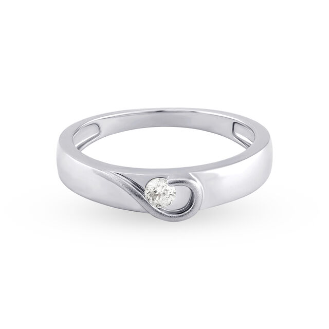 Streamlined 950 Pure Platinum And Diamond Finger Band,,hi-res