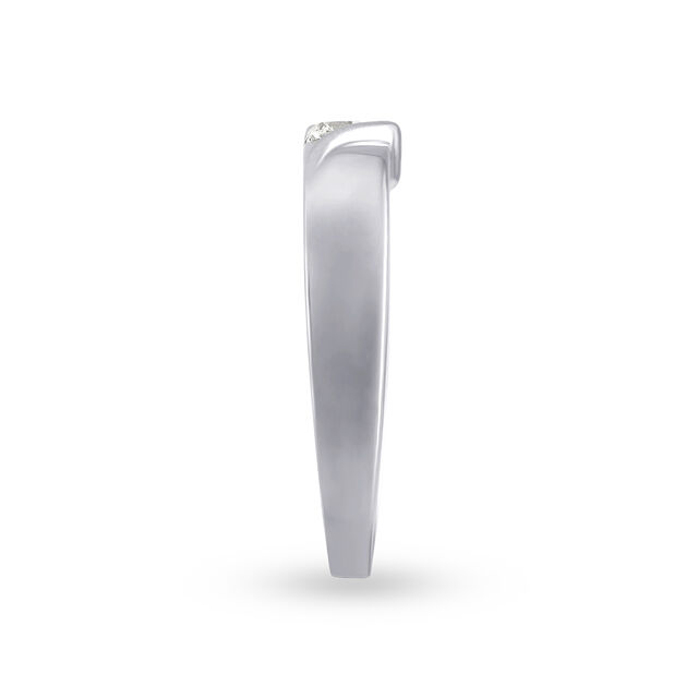 Streamlined 950 Pure Platinum And Diamond Finger Band,,hi-res