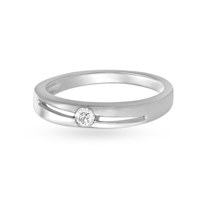 Shimmering Platinum Finger Band for Men,,hi-res