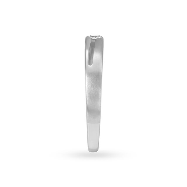 Shimmering Platinum Finger Band for Men,,hi-res