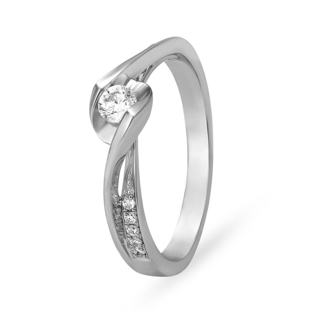Swirling 950 Pure Platinum And Diamond Finger Ring,,hi-res