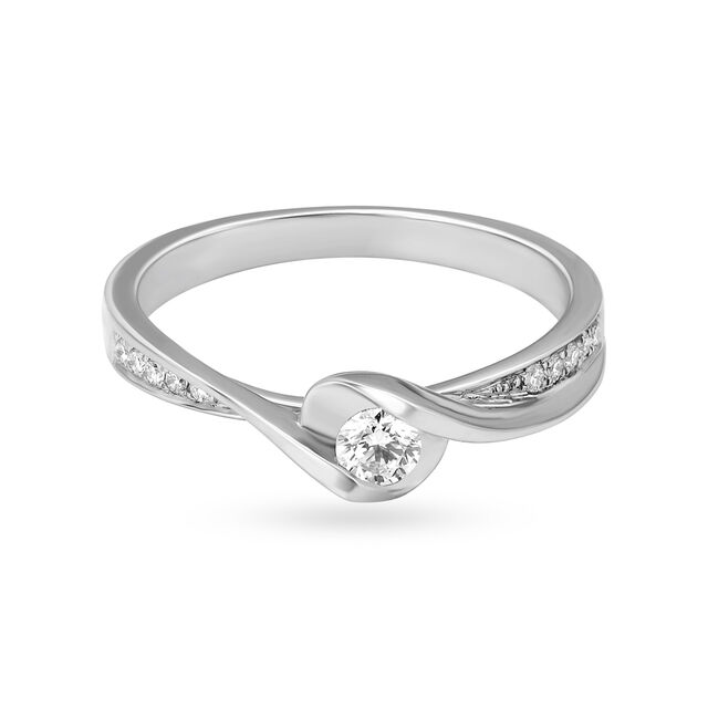 Swirling 950 Pure Platinum And Diamond Finger Ring,,hi-res