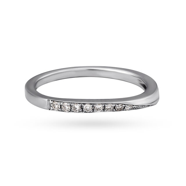 Gleaming Platinum Finger Ring,,hi-res