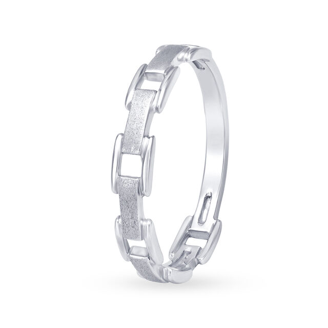 Interlinking Platinum Finger Ring for Men,,hi-res