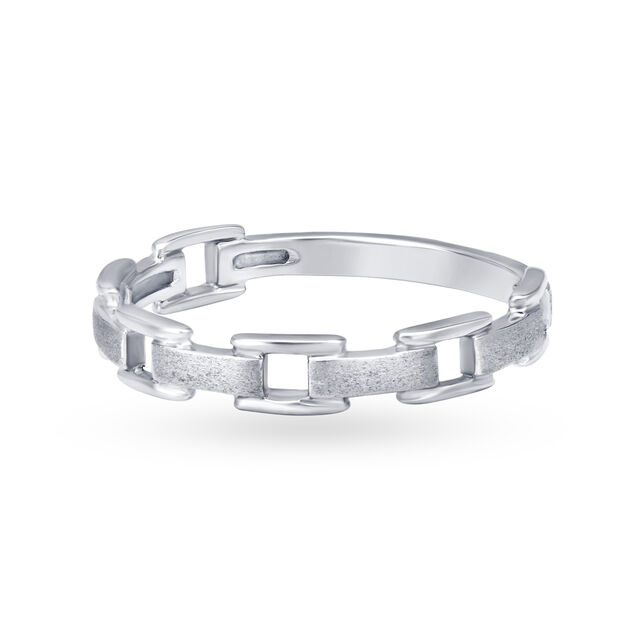 Interlinking Platinum Finger Ring for Men,,hi-res