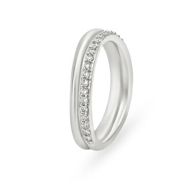 Exquisite Asymmteric Platinum and Diamond Ring