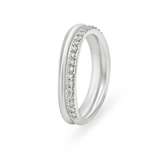 Exquisite Asymmteric Platinum and Diamond Ring,,hi-res