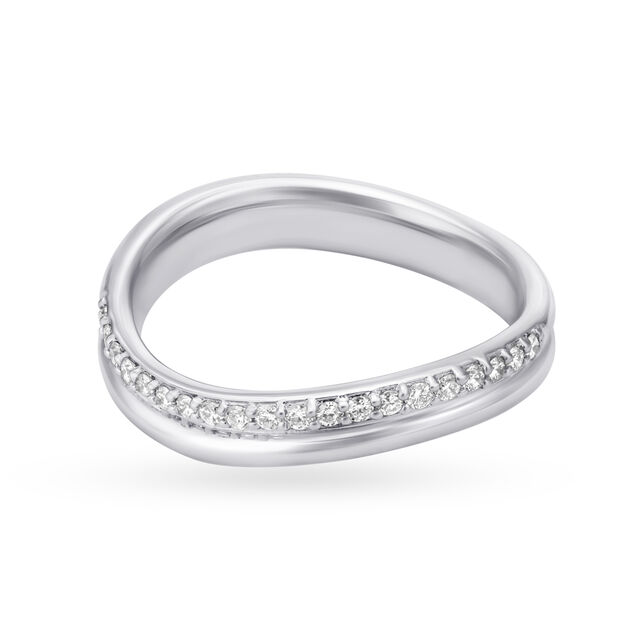 Exquisite Asymmteric Platinum and Diamond Ring,,hi-res