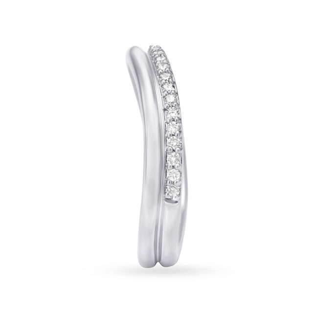 Exquisite Asymmteric Platinum and Diamond Ring,,hi-res