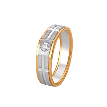 Glorious 950 Pure Platinum And Rose Gold And Diamond Finger Ring
