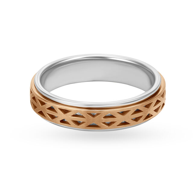 Intriguing 950 Karat Platinum And Rose Gold Lattice Finger Ring,,hi-res 2