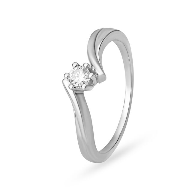 Endless Love Platinum Solitaire Finger Ring 