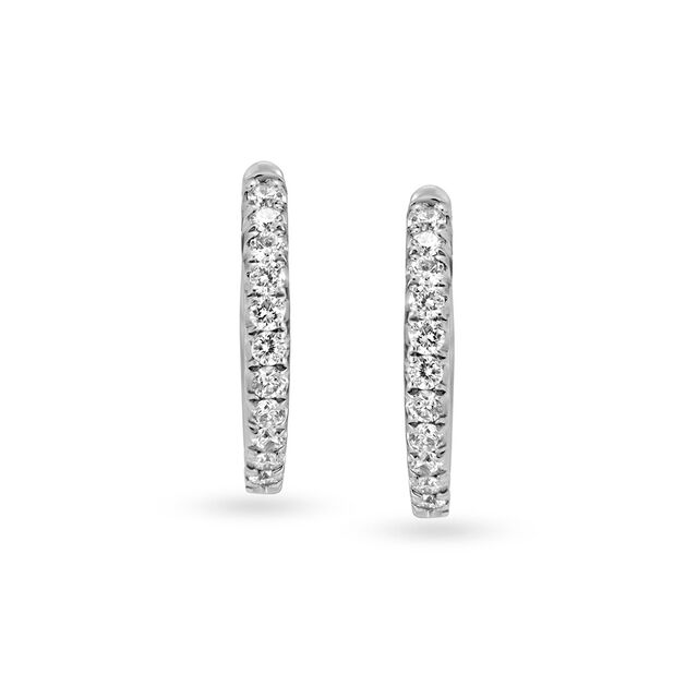 Buy Chic 950 Platinum Studded Hoop Earrings at Best Price Tanishq US