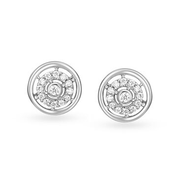 Graceful 950 Pure Platinum And Diamond Circular Studs