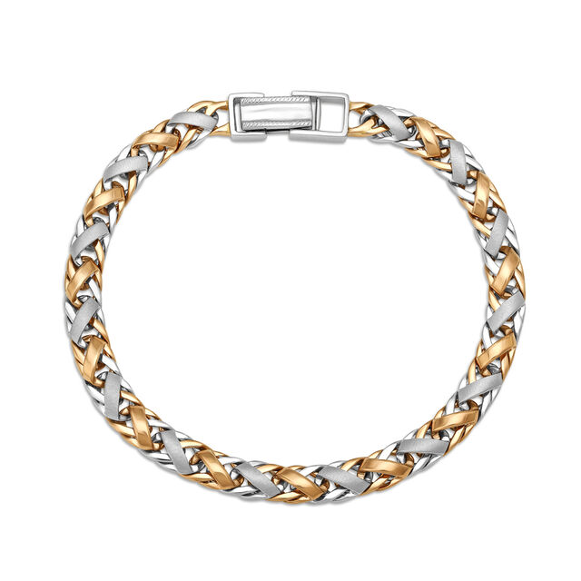 Stylish Platinum and Rose Gold Bracelet for Men,,hi-res 