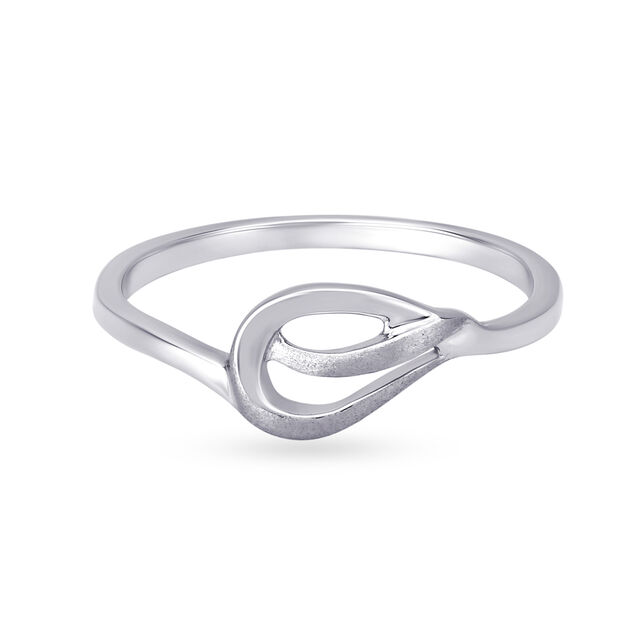 Leaf Inspired Platinum Finger Ring,,hi-res