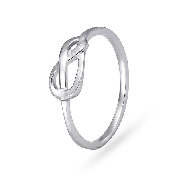 Knotted Platinum Finger Ring,,hi-res