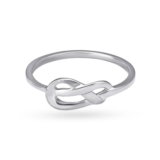 Knotted Platinum Finger Ring,,hi-res