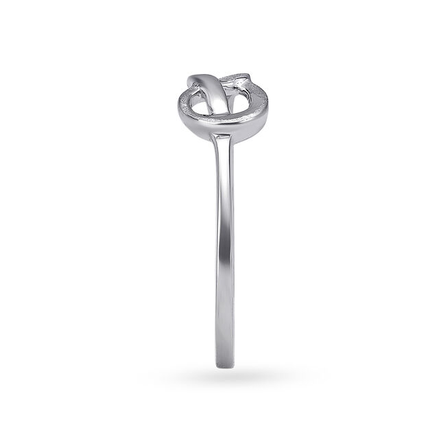 Knotted Platinum Finger Ring,,hi-res