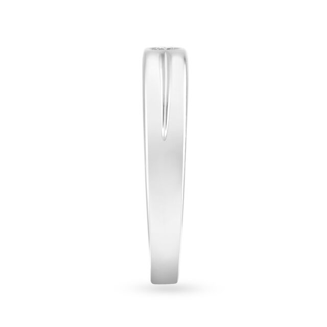 Minimalistic 950 Pure Platinum And Diamond Finger Band,,hi-res