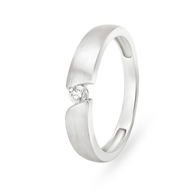 Tanishq His Enigmatic Men's Platinum Ring with Soitaire Diamond 2