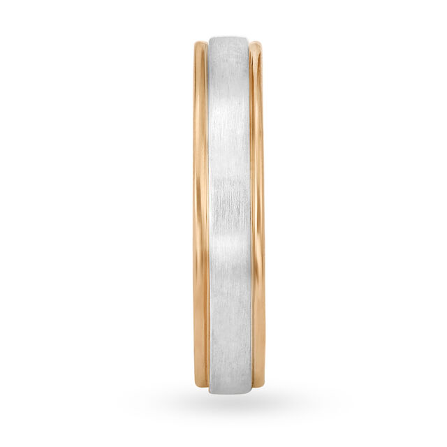 Glam 950 Pure Platinum And Rose Gold And Diamond Band Style Finger Ring