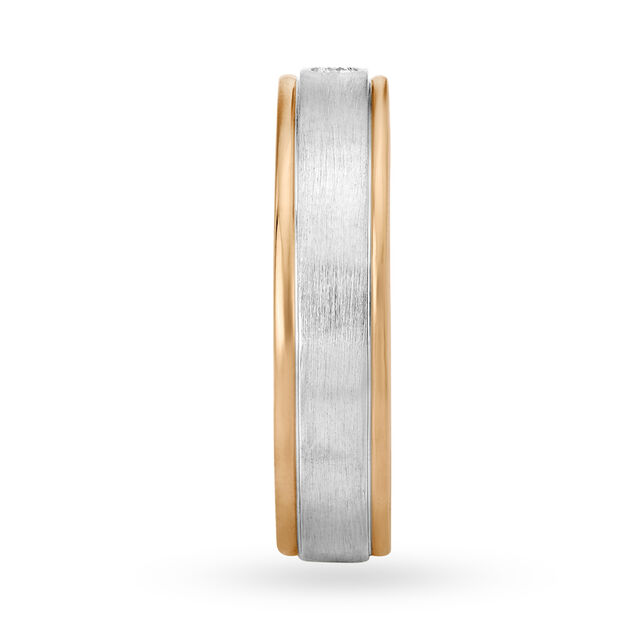 Radiant Platinum, Rose Gold and Diamond Ring for Men,,hi-res 3