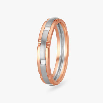 Sleek Two-Tone Gold Finger Ring for Men