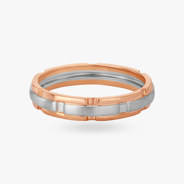 Sleek Two-Tone Gold Finger Ring for Men