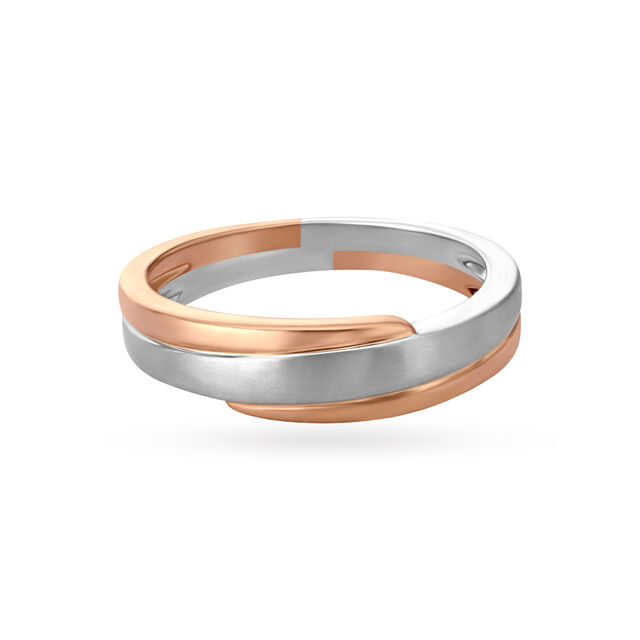 Sophisticated 950 Karat Platinum And Rose Gold Stacked Ring,,hi-res