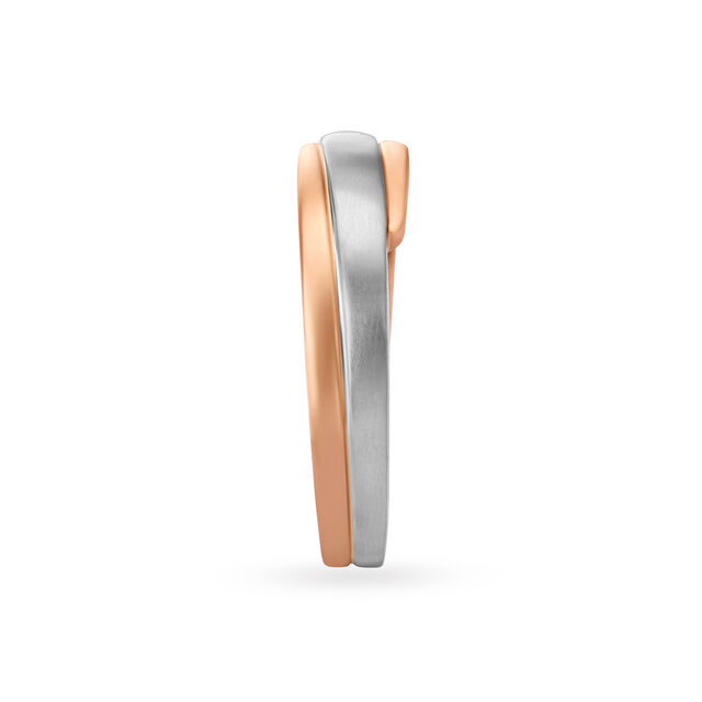 Sophisticated 950 Karat Platinum And Rose Gold Stacked Ring,,hi-res