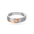 Single Stone Line Pattern Platinum And Diamond Finger Ring For Men,,hi-res 2