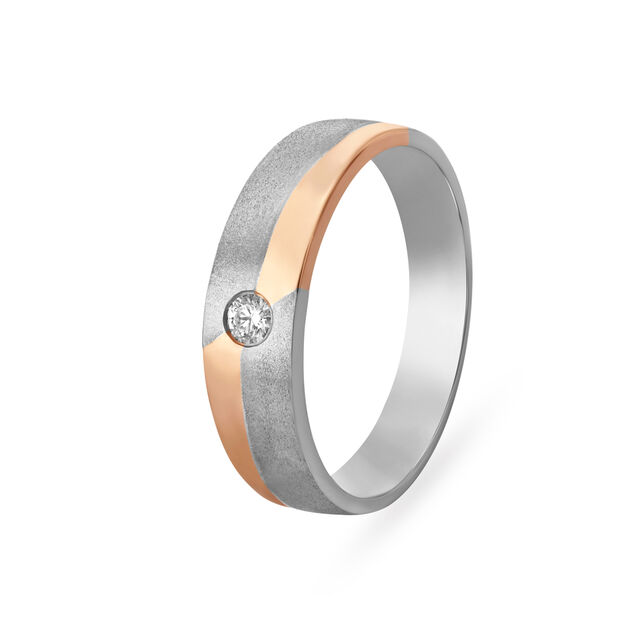 Single Stone White and Rose Platinum Finger Ring,,hi-res