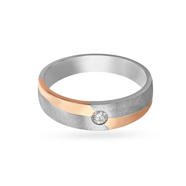 Single Stone White and Rose Platinum Finger Ring,,hi-res