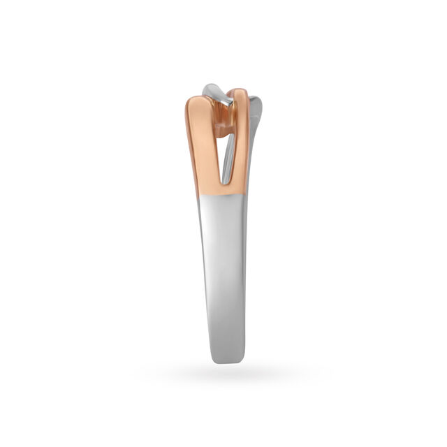 Suave 950 Karat Platinum And Rose Gold Interlock Ring,,hi-res