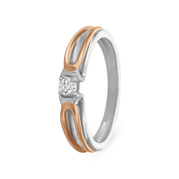 Modern Single Stone Platinum And Diamond Finger Ring